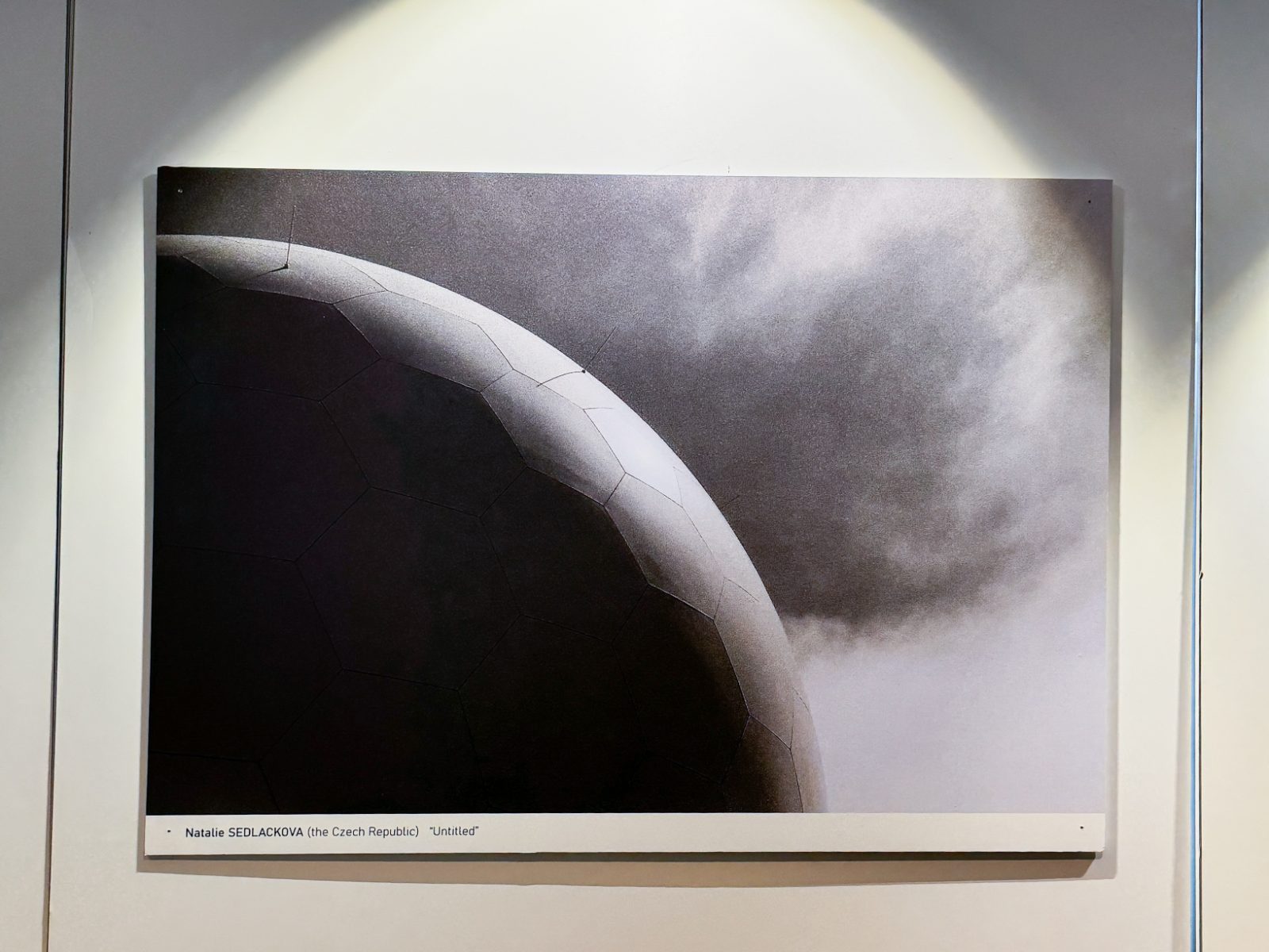 The dome photograph printed and hung in the exhibition